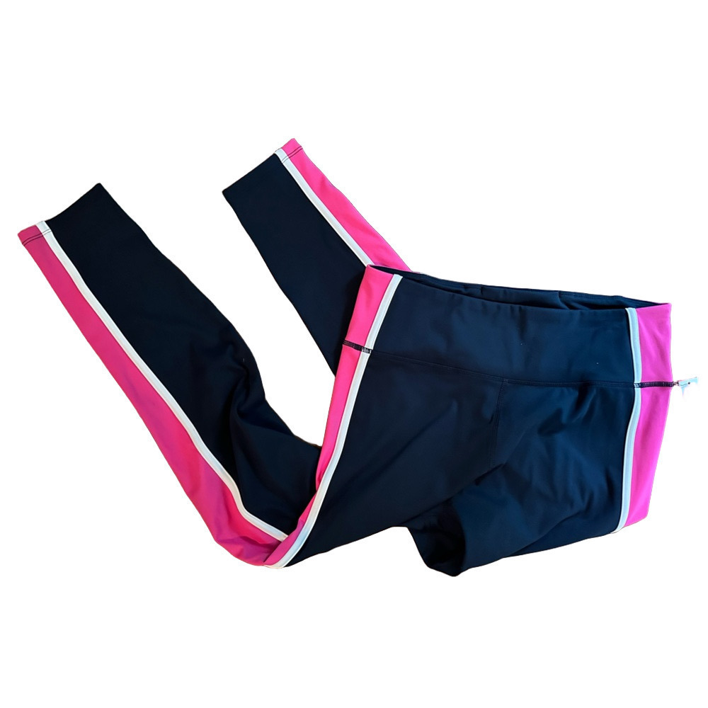 NWT AQUA ATHLETIC PINK AND BLUE STRIPED ACTIVE LEGGINGS